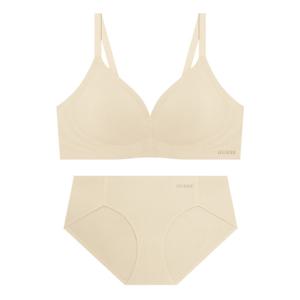 쿨메쉬 볼륨 심리스 브라 팬티 세트 - 라이트베이지