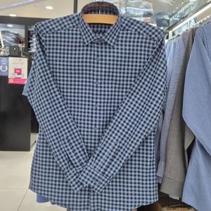 [레노마셔츠]슬림핏 / 멜란 미디엄 깅엄 체크 긴소매 셔츠 RMFSL