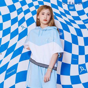 [오션스카이] 여아 절개 레터링 후드 티셔츠-CBJG5859D0D