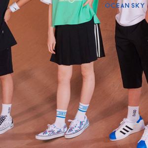 [오션스카이] 여아 테잎 배색 플리츠 스커트-CBJG6255D03