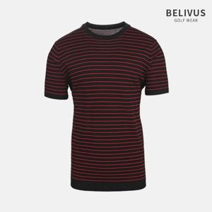 빌리버스 남자 골프웨어 스트라이프 반팔 니트 티셔츠 BRM012