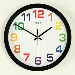 저소음벽시계 컬러숫자 벽시계 블랙 레인보우 저소음 홈데코 소품
