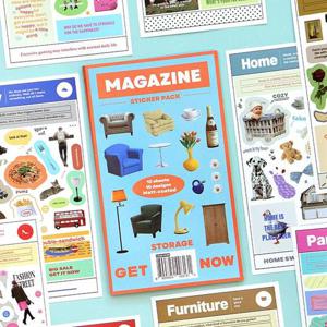 인디고 스토리지 매거진 스티커 팩 (다꾸 스티커,10매)