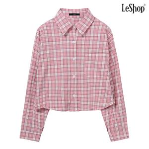[르샵]체크 카라 루즈핏 긴팔 셔츠 (DP1BA017A)