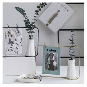 홈 슬로건 인테리어 화병 사각골드