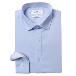 [카운테스마라(셔츠)]구김적은 블루 단색슬림  스판 긴소매셔츠 (인기상품) CDHY1B5305B0-GN