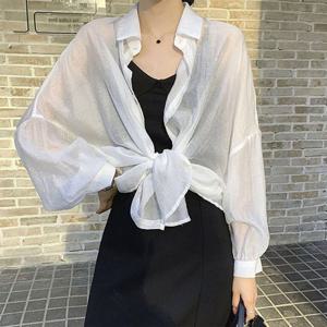 여성 시스루 쉬폰 가오리핏 셔츠 ORK-145