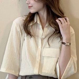 심플 반팔 7부소매 여름 언발기장 셔츠 블라우스