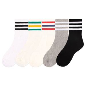 여성 삼선포인트 중목 양말 5켤레