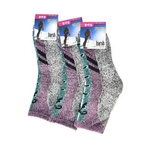 여성용 소프트 쿨파일 스포츠 중목양말(혼합색 3족)