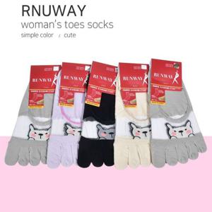 발등 캐릭터 숙녀 발가락 덧신