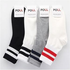 여자 목 굵은 두줄 패션 데일리 양말 3켤레 묶음