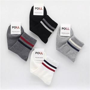 여자 목 가는 두줄 패션 데일리 양말 3켤레 묶음