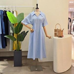 [포커스]FM5D9OP5138_브이 칼라넥 핀턱 원피스