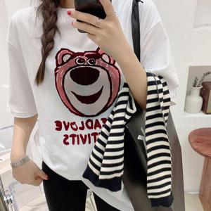 진베어 오버핏 박스 반팔 티셔츠 USD-240304