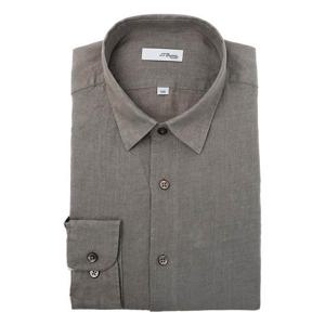 [에스티듀퐁(셔츠)]카키 린넨 버튼다운 슬림핏 긴소매 셔츠 SE5SM21LS331SKH