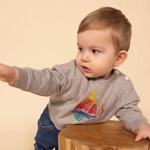 [쁘띠바또]쁘띠바또 베이비 오가닉 PB X Jbesset 맨투맨 (NTW41TM12F_GY)