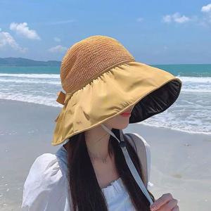 여성 데일리 밀짚 라탄 비치모자 버킷 썬캡