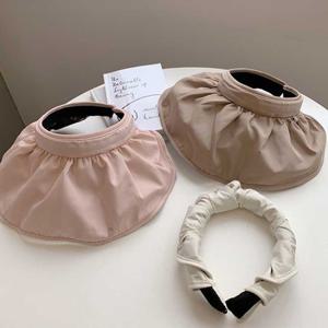 여자 돌돌이 러블리 썬캡 머리띠 헤어 밴드 캡모자