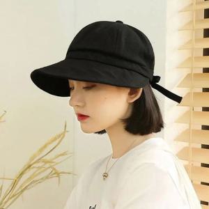 여성 데일리 기본 썬캡 끈 조절 캐주얼 벙거지모자