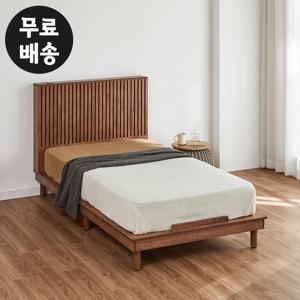 르젠 고무나무 원목 침대프레임 퀸사이즈(Q/월넛)