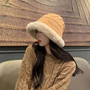 여성 4컬러 소프트털 버킷햇 겨울 보넷햇 털벙거지
