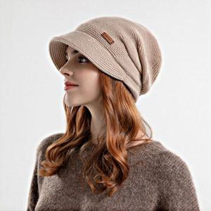 여성 데일리 숏챙 니트보닛햇 겨울모자 벙거지 챙모자