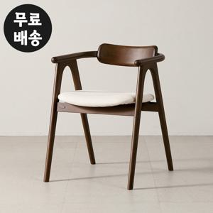 커셀 고무나무 원목 패브릭 의자 식탁(크림베이지)