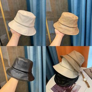 레더무드벙거지 가죽 버킷햇 플로피햇 페도라 패션