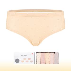 BYC 여성 고신축 면스판 40수 요일 삼각 미디 5매입 QFB2335