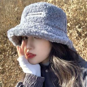 뽀글이 겨울 고급 모자 트렌드 여성 버킷햇 방한 램스