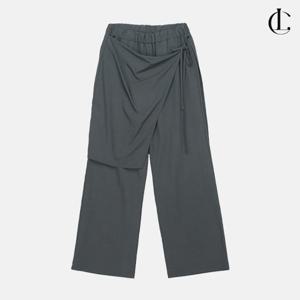 엘케이트 여성 바스락 밴딩팬츠 랩 레이어드 와이드 치마 바지 LFLP003