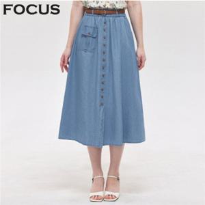 포켓 포인트 버튼 데님 스커트_VFI5M1SK8121