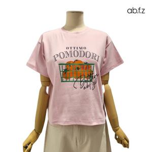 [에이비에프지]프린팅 포인트 반팔 숏 면 티셔츠 APZ2QK45F
