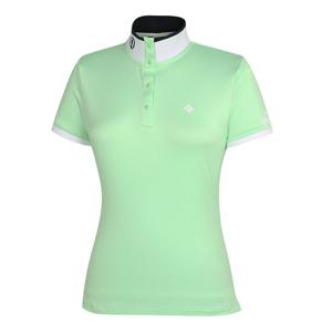 [레노마골프] THE OPEN 여성 시보리 배색 반버튼 하이넥 반팔 티셔츠 RWTYL6191-830