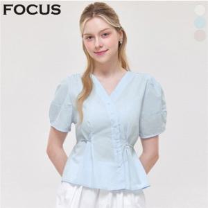 [포커스]언발 버튼 퍼프 블라우스_VF5M3BL5161