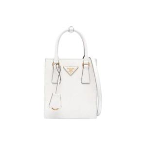 프라다 사피아노 레더 핸드백 화이트 1BA358-NZV-F0PG7