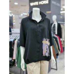 화이트호스 세이브존05 카라 단추 나염 블라우스 A252211