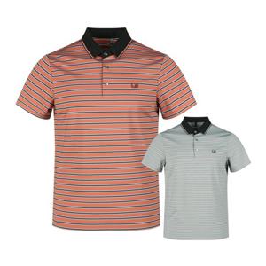 럭스골프 남성 수입 스트라이프 카라 반팔 티셔츠 OT25M409
