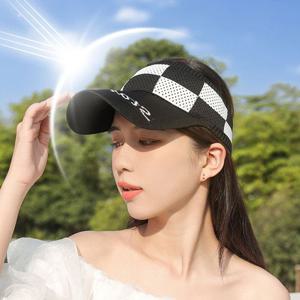 여성야외용 체크 스판 스포츠 썬캡 여름 햇빛가리개