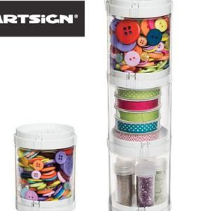 투명원통 3단 정리함 소품보관 수납정리함 정리