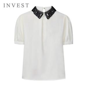 레이스 비즈 카라 블라우스_INI5M1BL5281