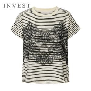 레이스 줄무늬 루즈핏 티셔츠_INI5M1TS6591