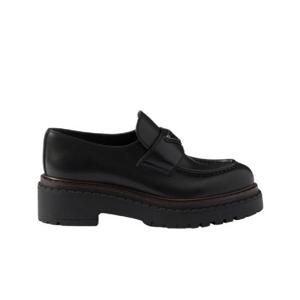 프라다 더블 초콜릿 레더 로퍼 블랙 1D246M-ZO3-F0002