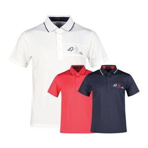 럭스골프 남성 아티스틱 전사 카라 반팔 티셔츠 JP25M413