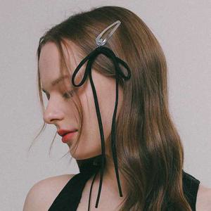 제이로렌 블랙 리본 타이 헤어핀 H01390