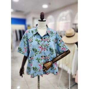 스테파니 세이브존08 매화 청 반팔 남방 A25DM5216