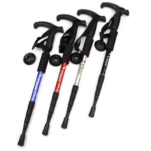 쿨샵 경량 등산스틱 4단 접이식 일자스틱 T자스틱