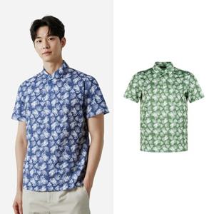 아날도바시니 남성 보타닉 패턴 카라 반팔 티셔츠 ABMTS51304