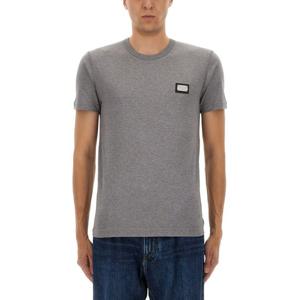 돌체앤가바나 로고 플라크 코튼 티셔츠 G8PT1T G7F2IS8291